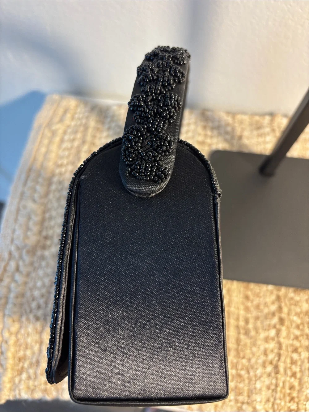 Elegant Black Beaded Evening Bag